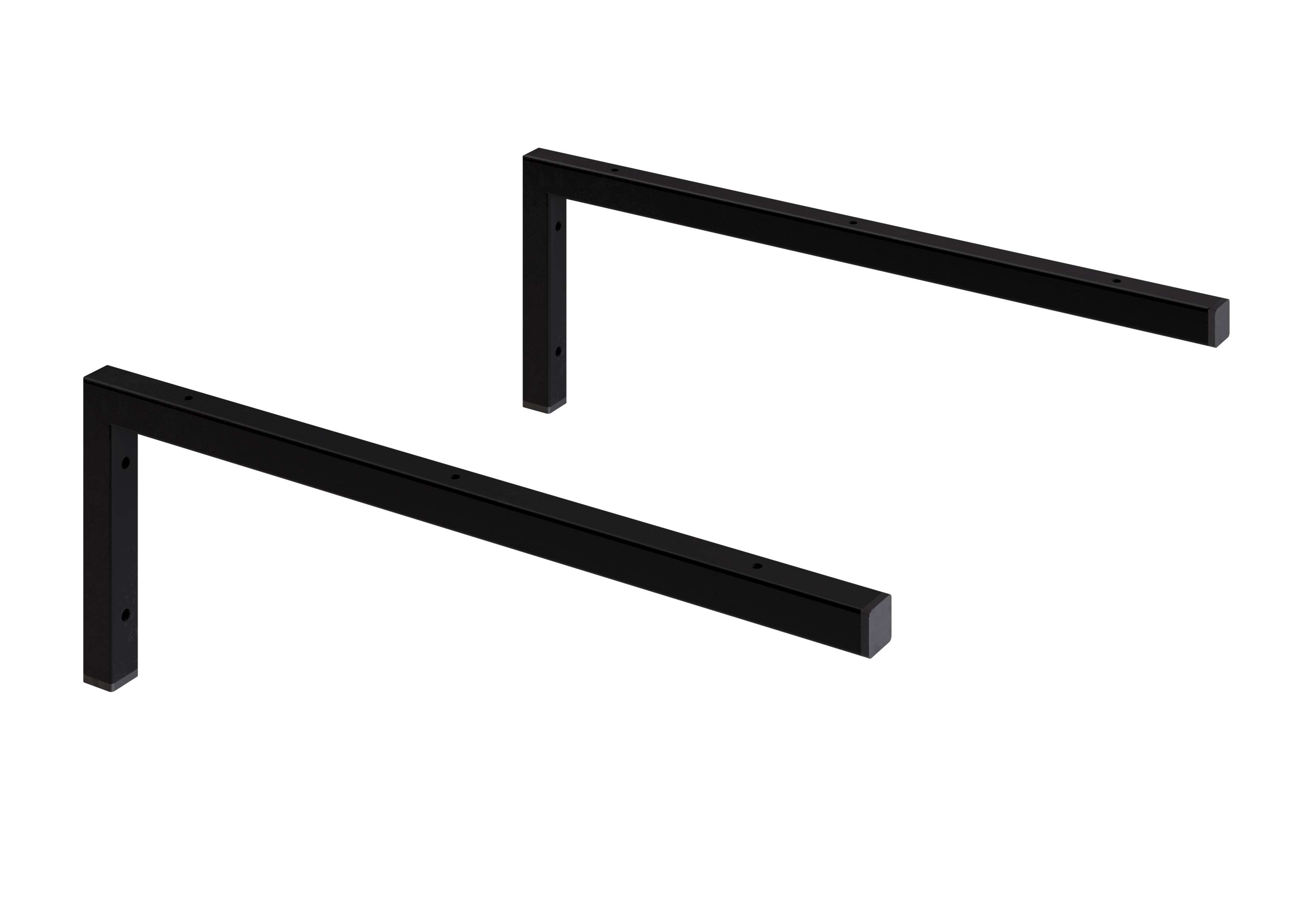 Conjunto de 2 suportes de fixaçãos preto mate para tampo de lavatório
