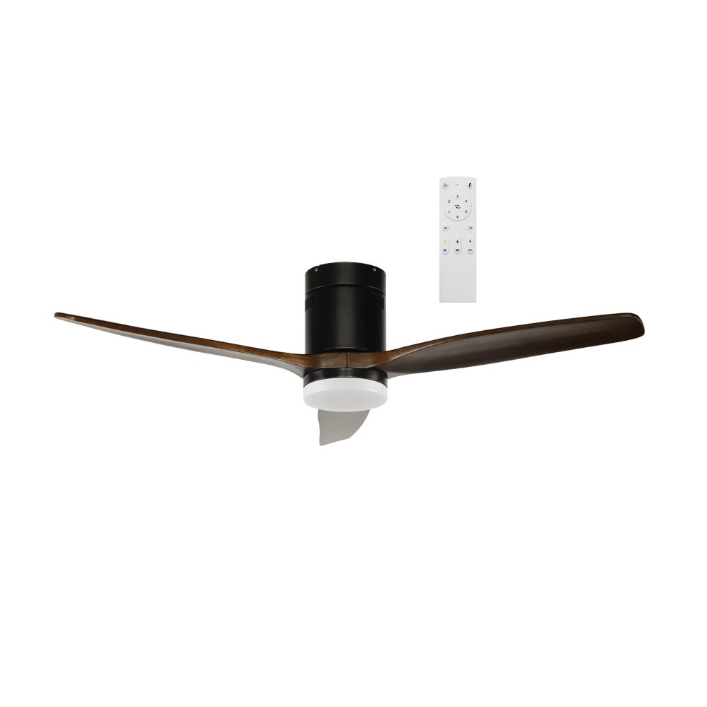 Ventoinha de teto com luz LED 15w won preto+madeira cct ø132cm