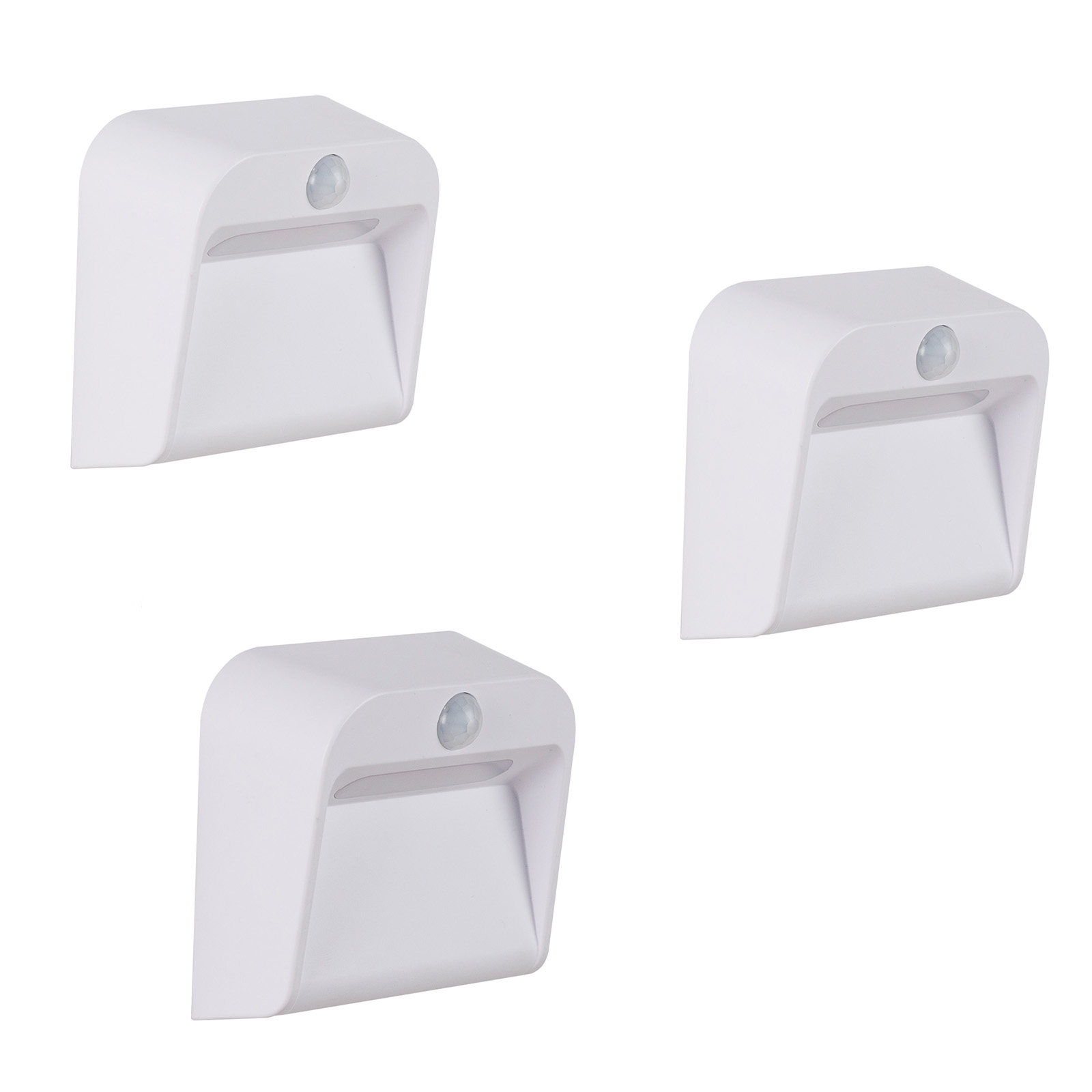 Pack com 3 luzes noturnas LED com sensor de movimento, bateria Recarregavel