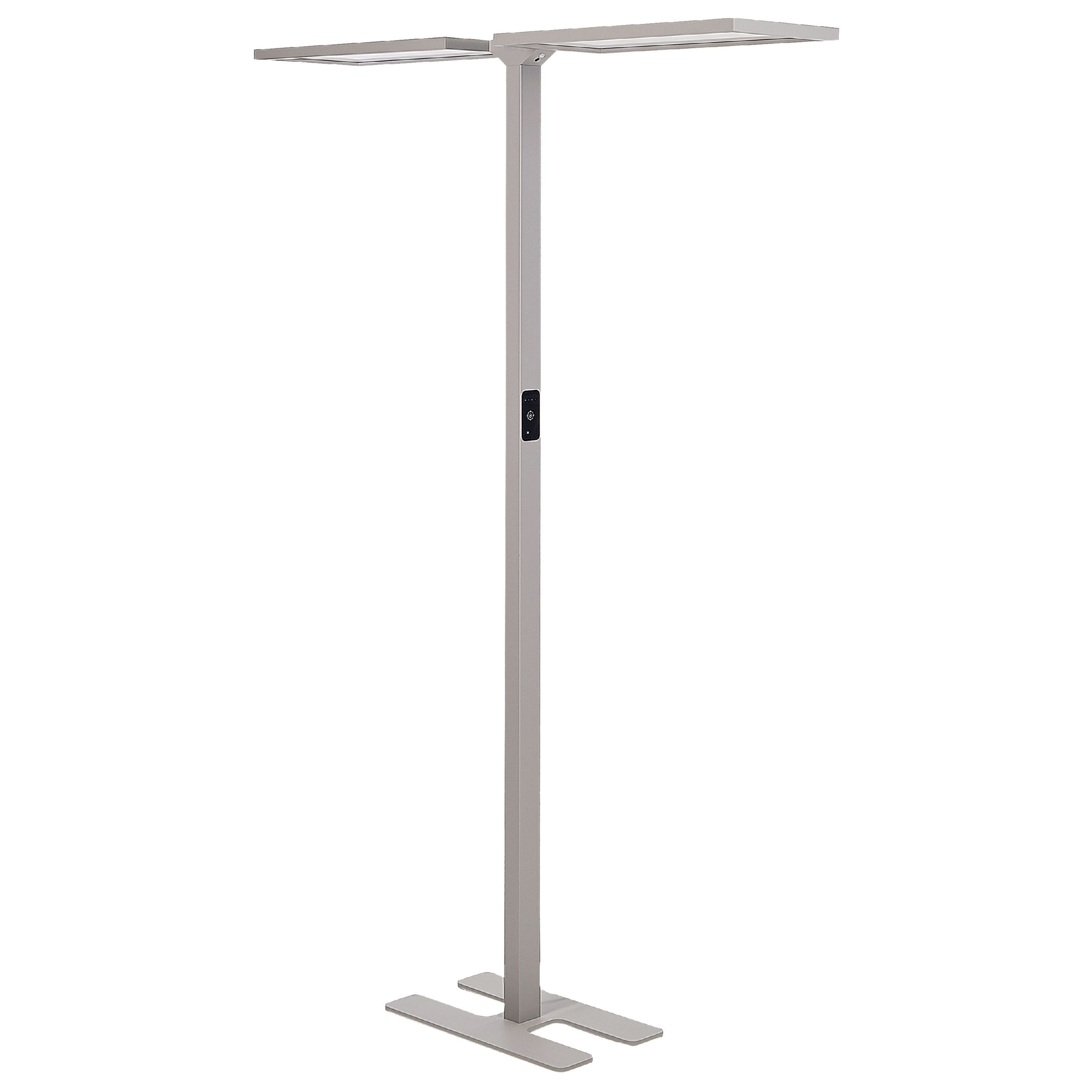 Candeeiro de pé LED sculptor com sensor de movimento metal prateado