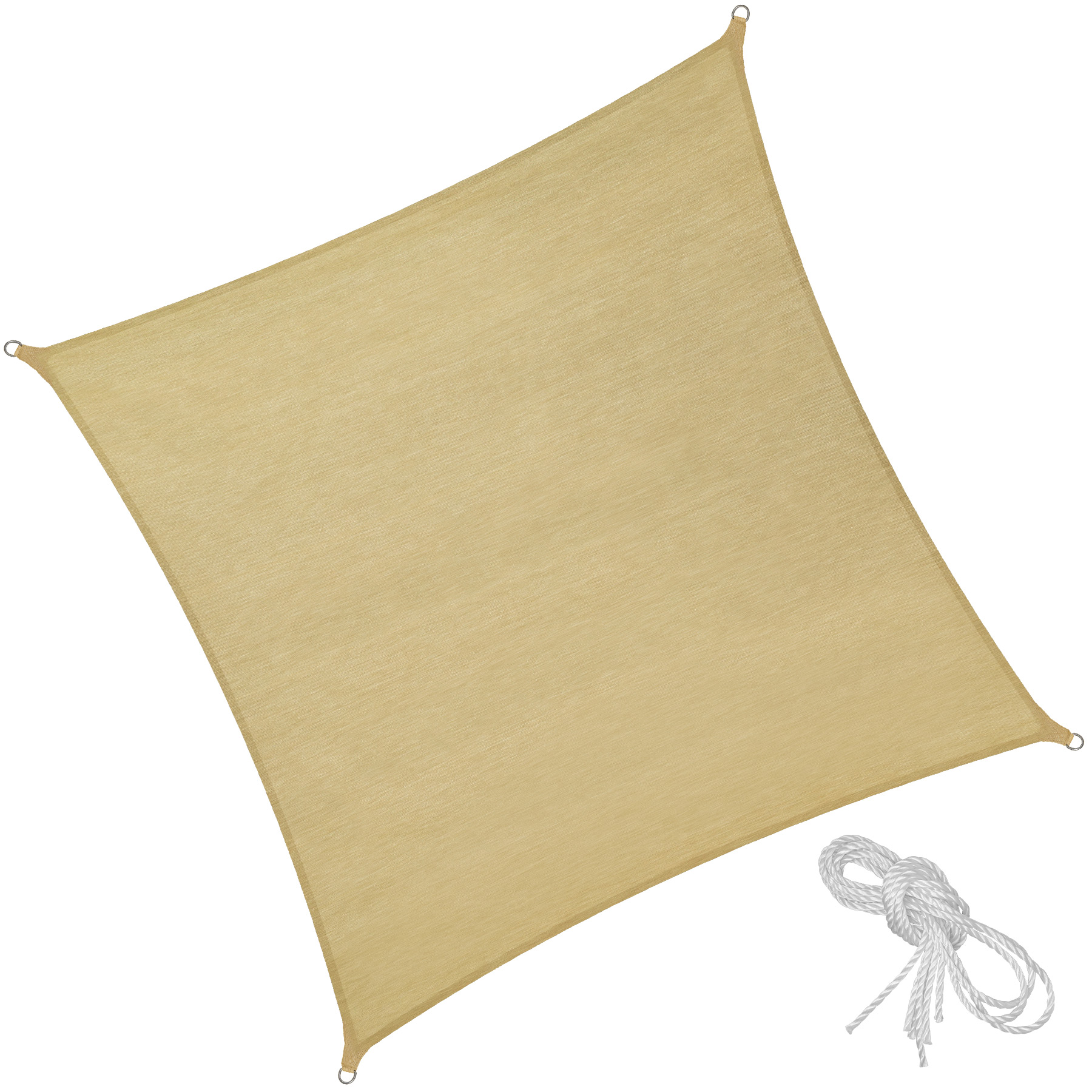 Toldo de polietileno quadrado uv 50+, 3,6 x 3,6 m, bege