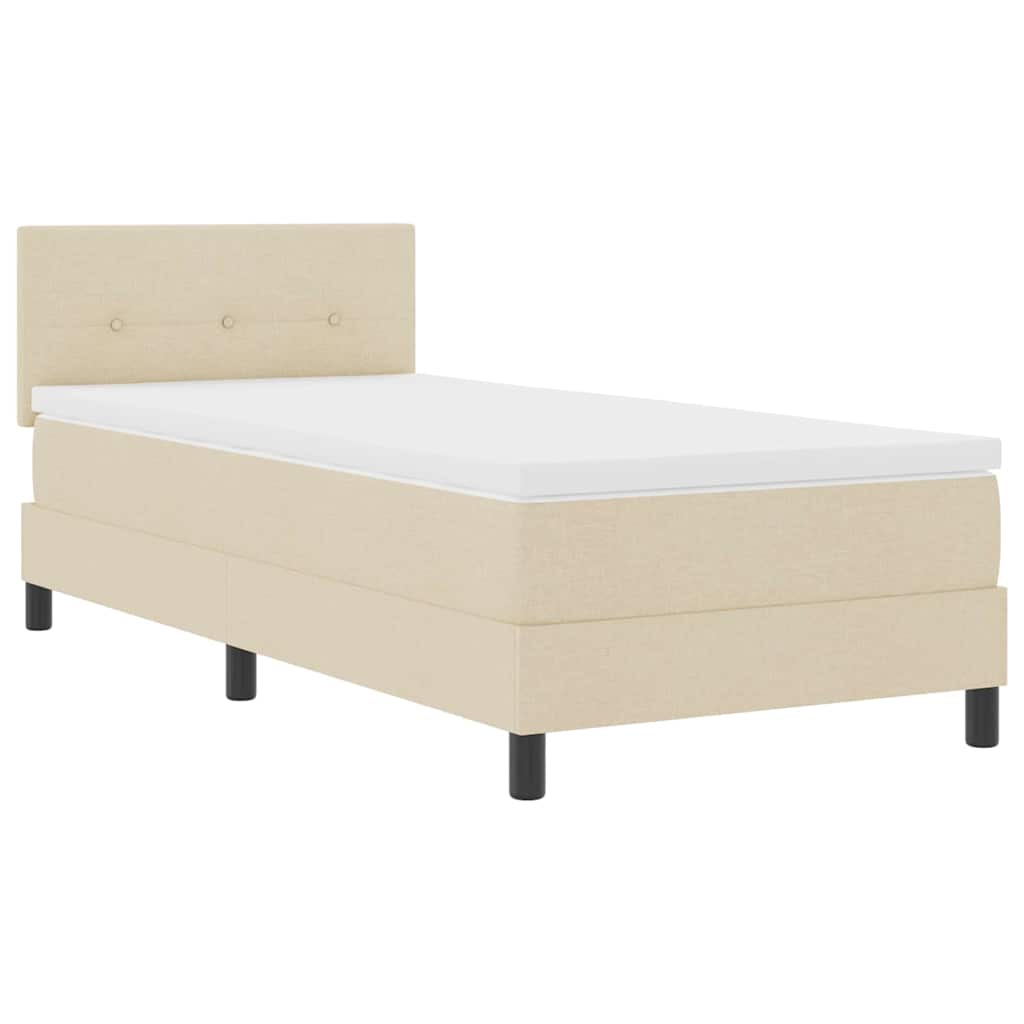 vidaXL cama box spring con colchón con colchón crema 100 x 200 cm tela
