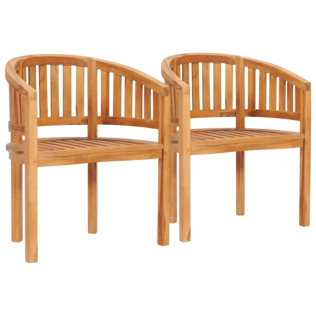 Cadeiras de costas redondas 2 pcs madeira de teca maciça