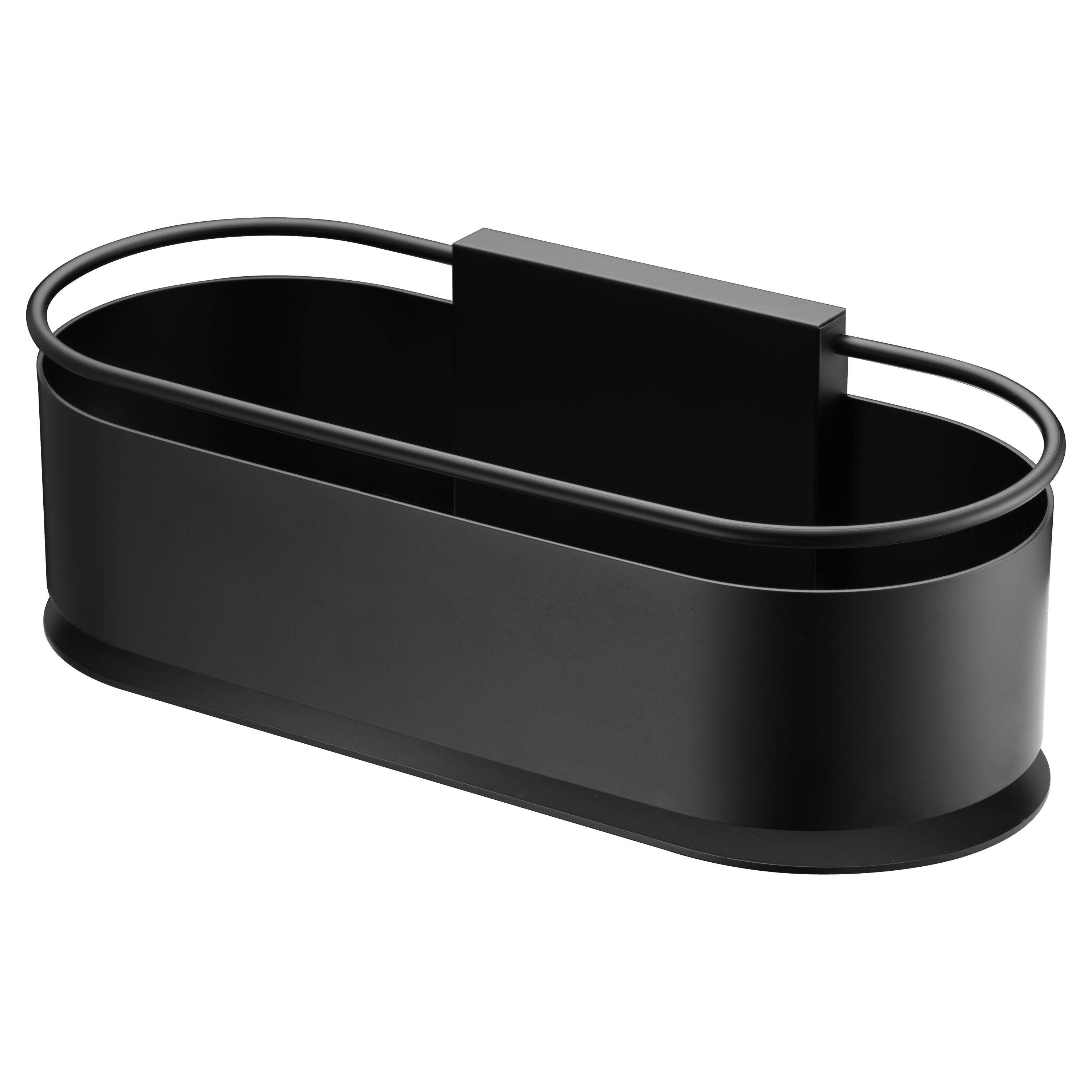 Portasapone frontal em aço inox e latão preto fosco