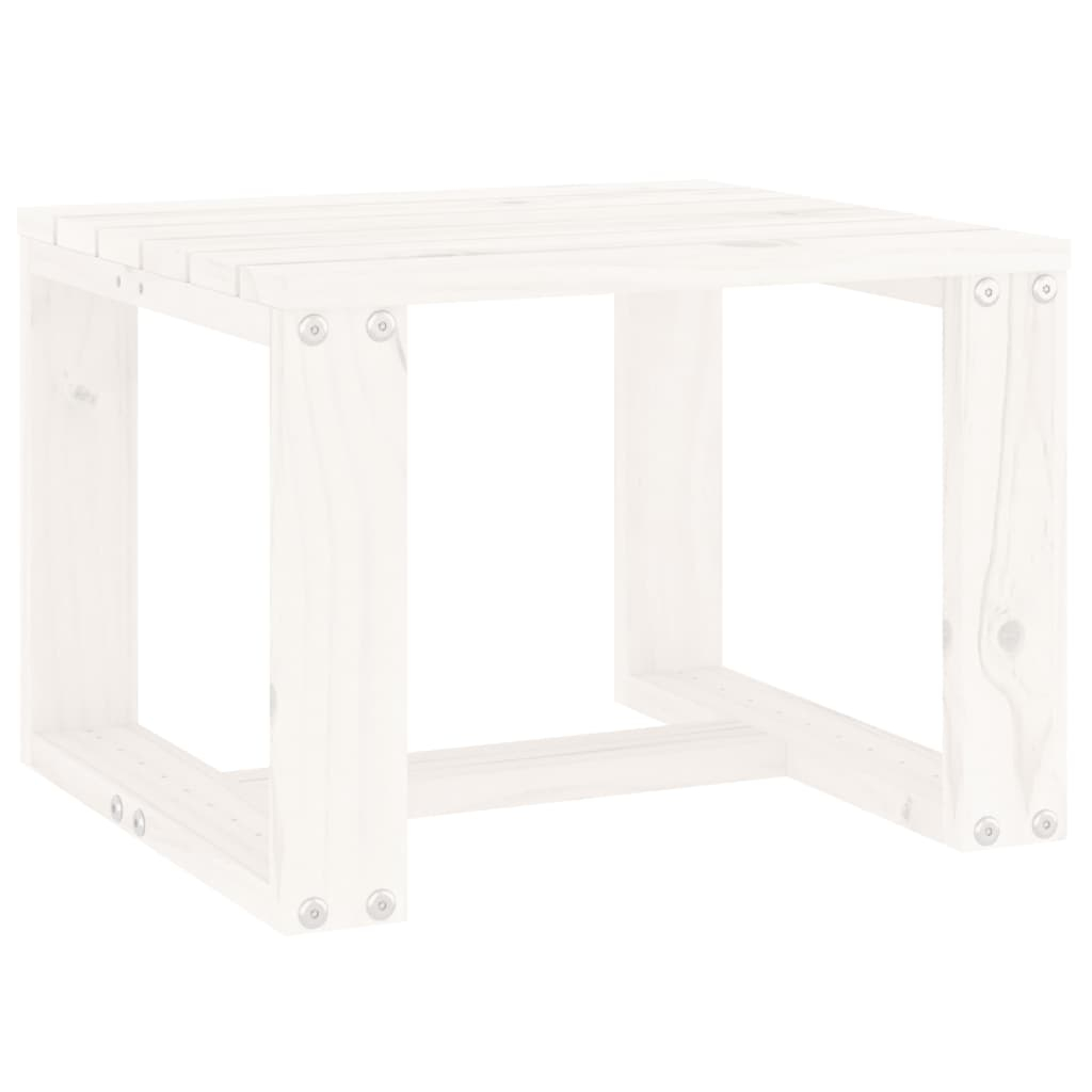 Mesa de apoio para jardim 40x38x28,5 cm pinho maciço branco