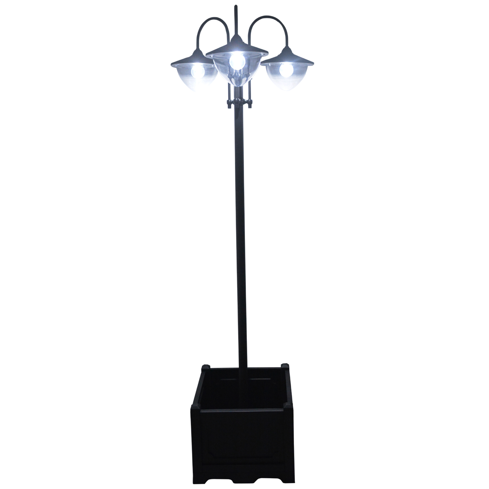 Candeeiro solar com 18 luzes LED pp, abs, aço inoxidável e liga de alumínio