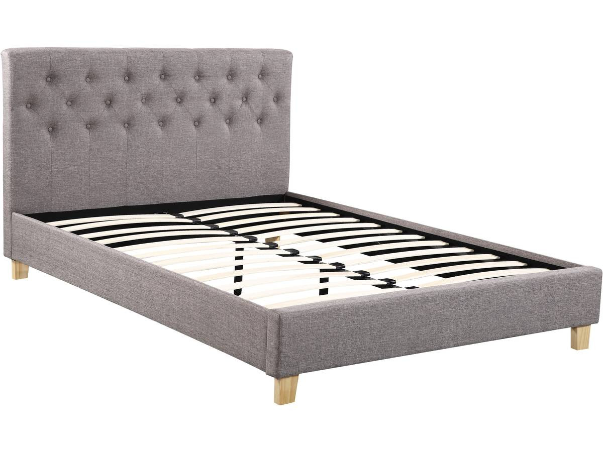 Cama "emmy" - 160 x 200 cm - cinza -
