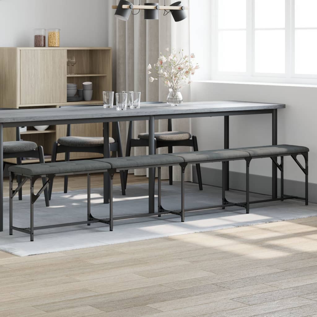 Banco de jantar 248x32x45 cm aço e tecido cinzento-escuro wf968707