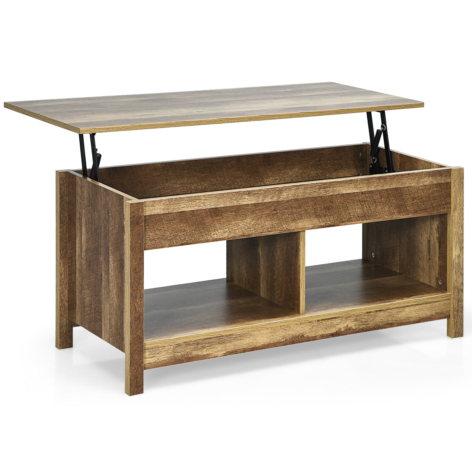 Mesa de centro - helloshop26 - 109x47,5x50-63cm - tampo elevável - armazena