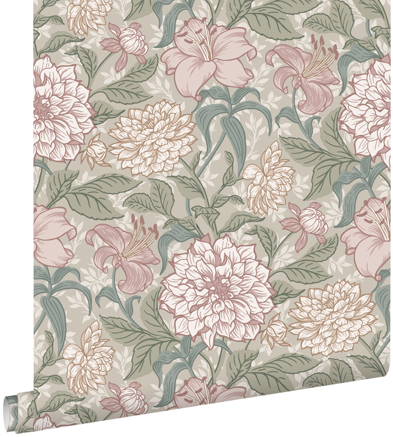 Estahome papel de parede flores vintage 53 cm x 10.05 m 139377