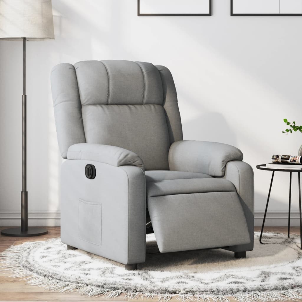 Poltrona reclinável elétrica tecido cinzento-claro ewg7219