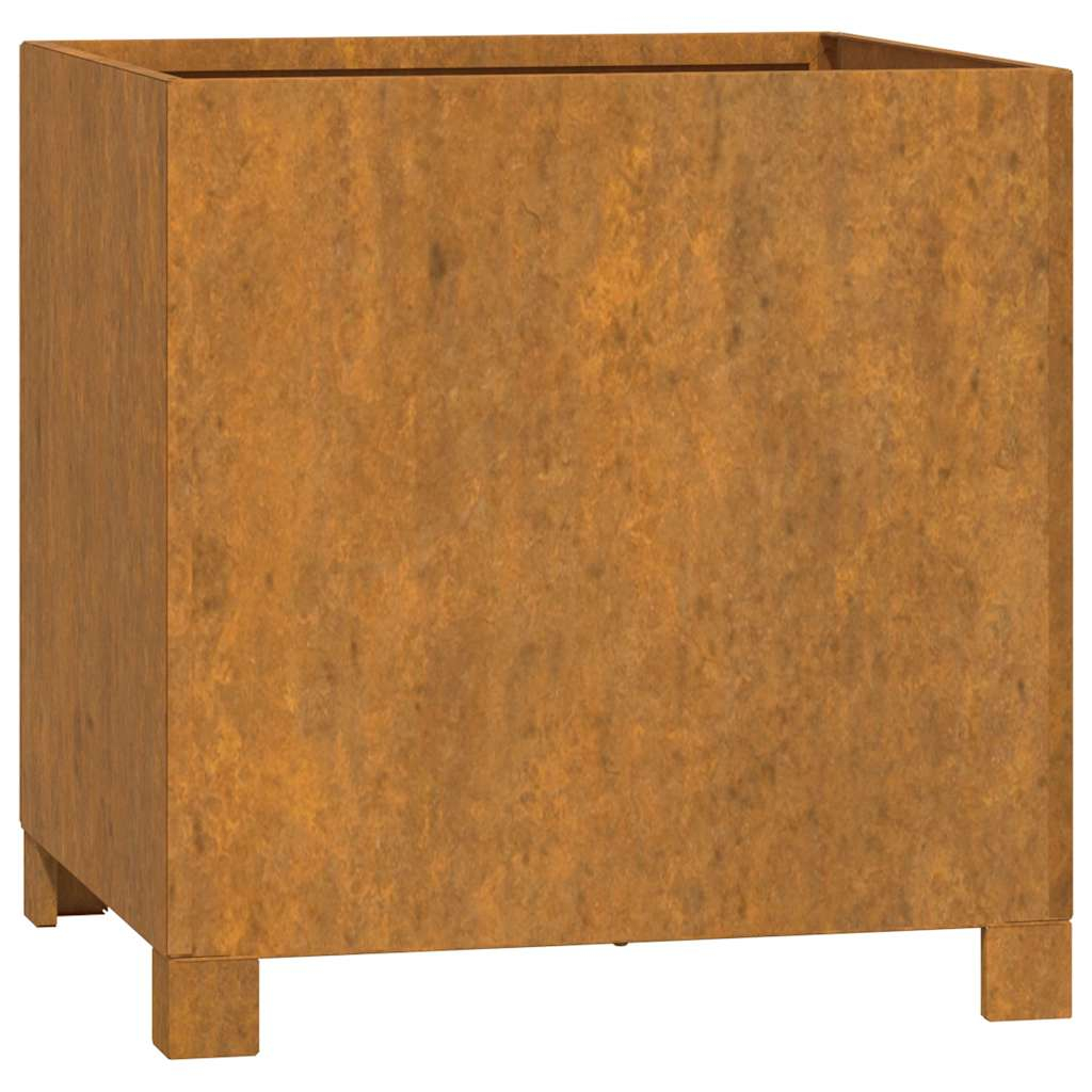 vidaXL jardinera con patas acero corten oxidado 40x40x40 cm