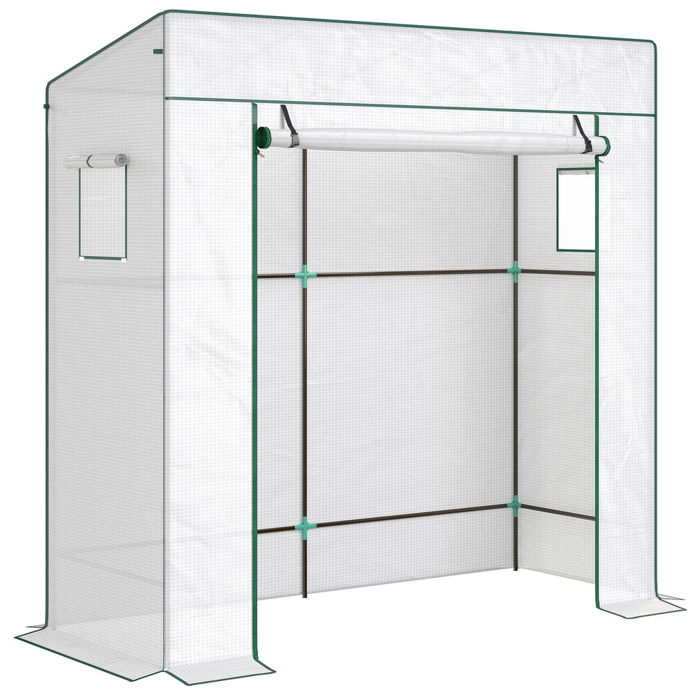 Estufa 196x77x197 cm aço, pe color blanco Outsunny