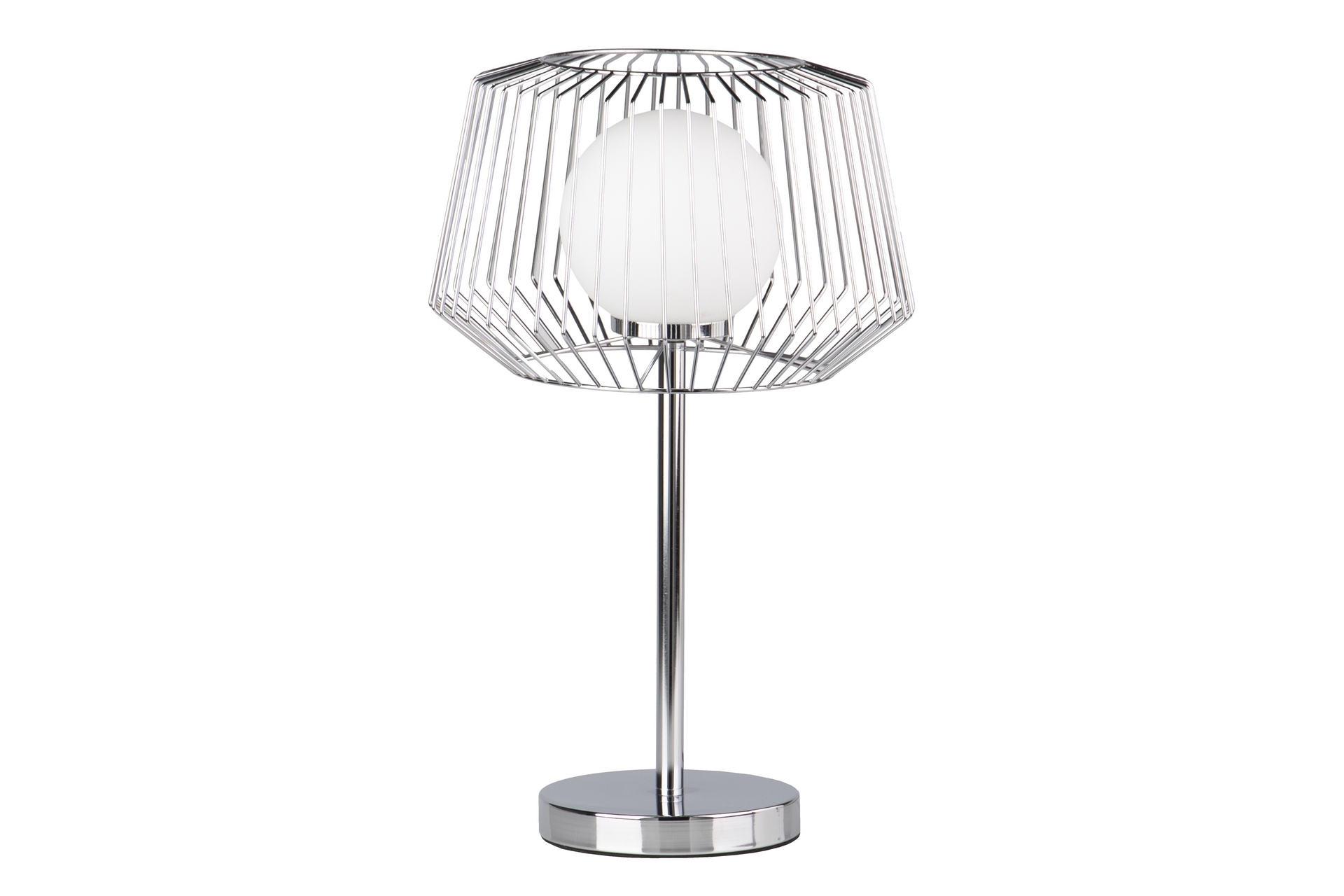 Alexandra house candeeiro de mesa metal plateado/branco 32x32x52 cm
