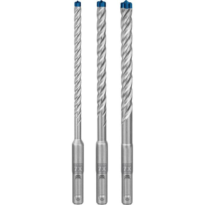 Caixa de 3 brocas para concreto com 4 arestas de corte sds-plus 7x expert b