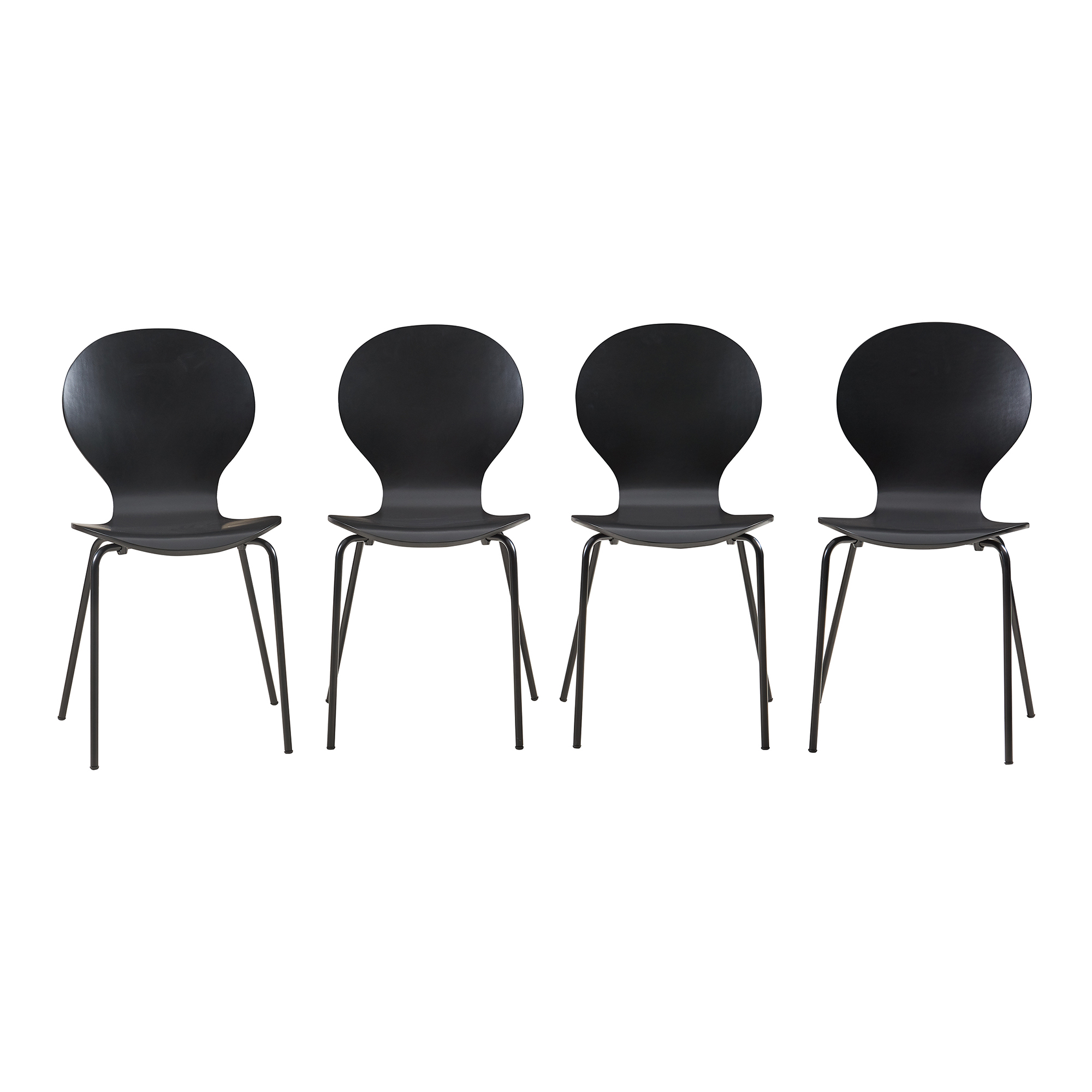 Conjunto de 4 cadeiras de jantar etne - preto [en.casa]