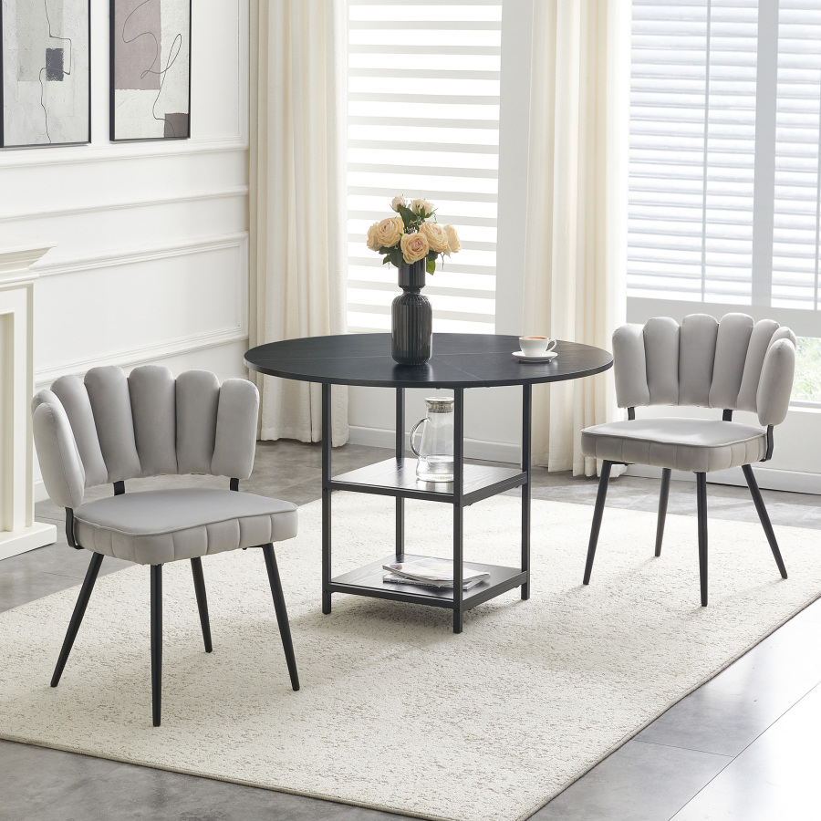Conjunto mesa e cadeiras 107cm arrumação dupla preto cinzento 2 lugares