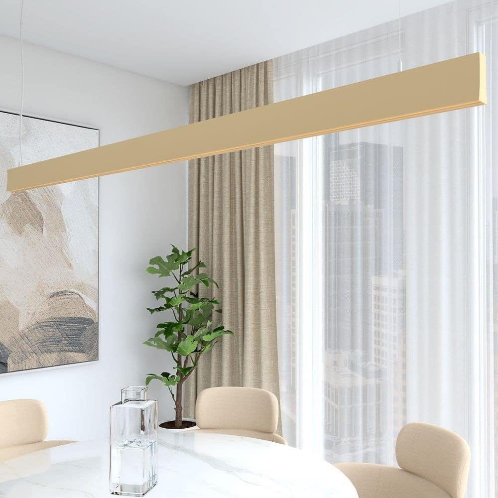Lâmpada pendente linear marfim 1m - luz quente 2700k - regulável em altura