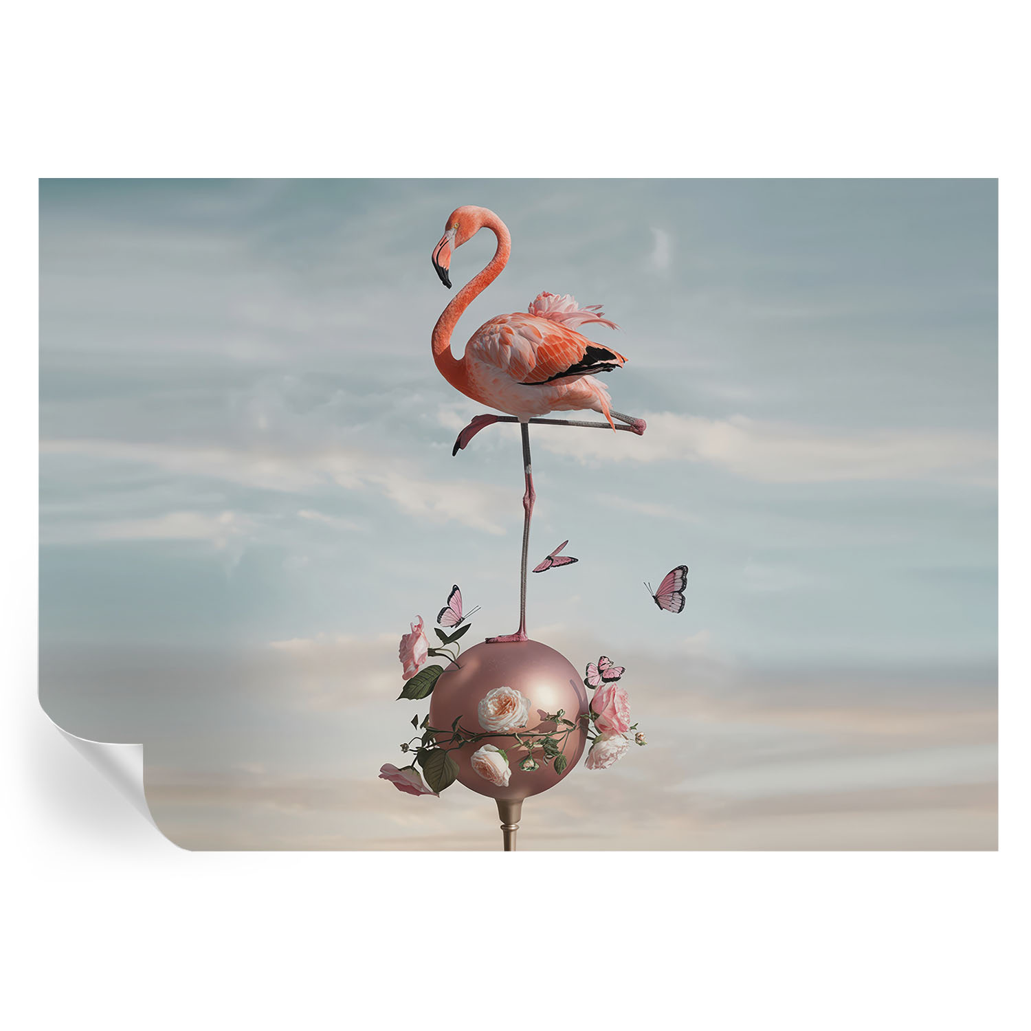 Papel de parede vinílico flamingo elegante 208x146 tulup