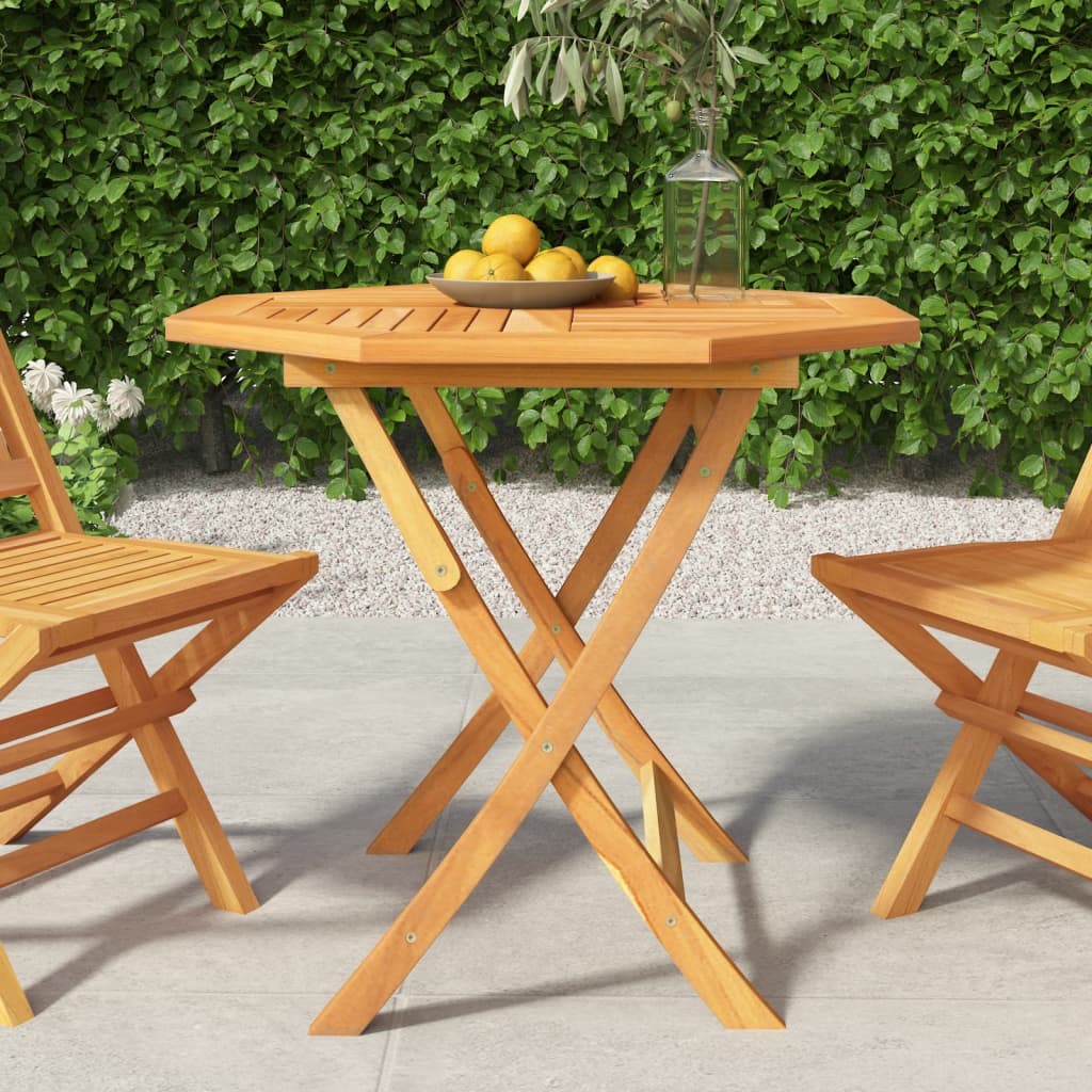 Mesa de jardim dobrável 85x85x76 cm madeira teca maciça pt2640