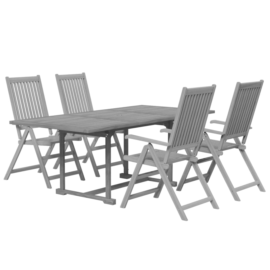 vidaXL juego de comedor de jardín 5 piezas madera maciza de acacia