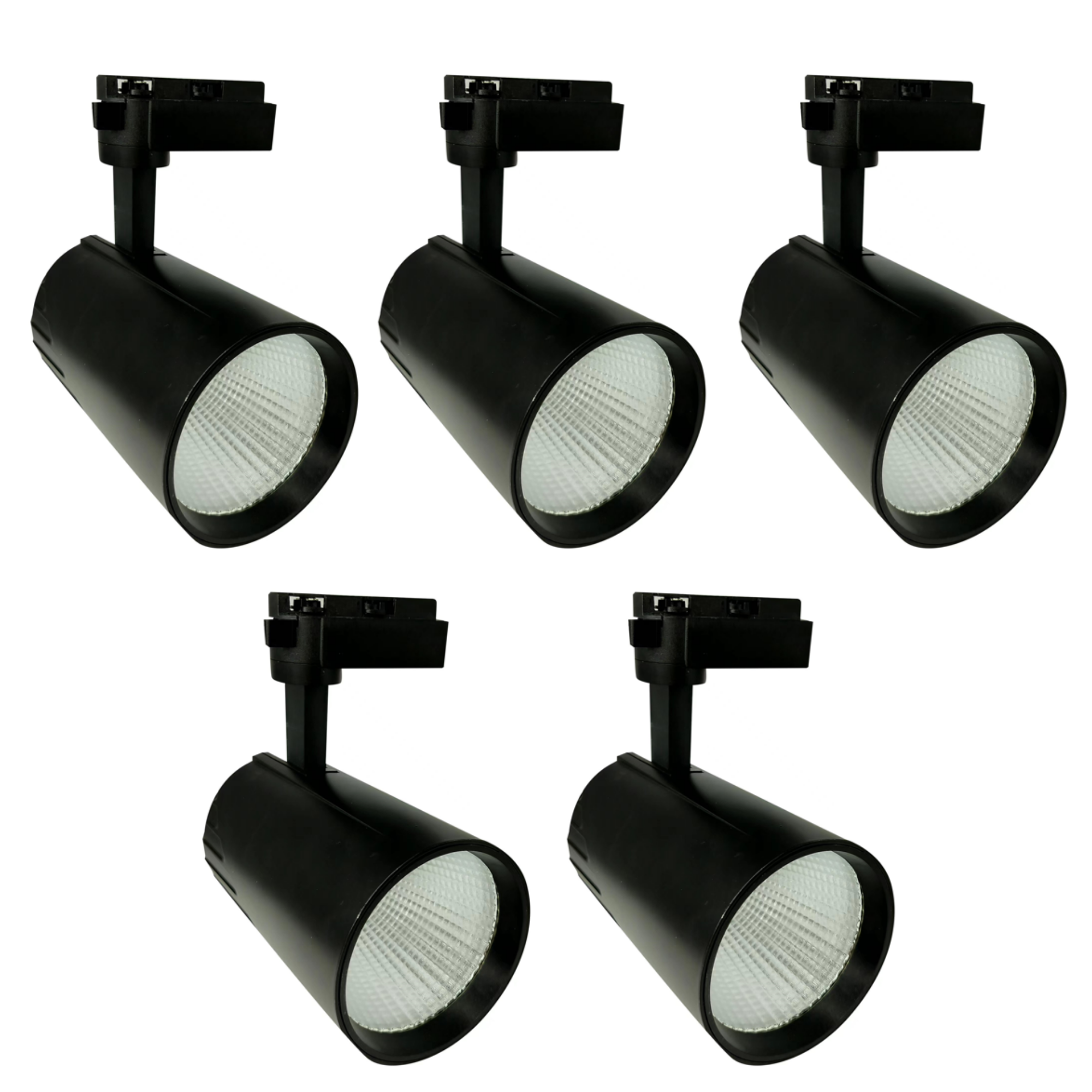 5x spotlight track LED 30w, branco 3000k, 3000lm, monofásico, cor preto