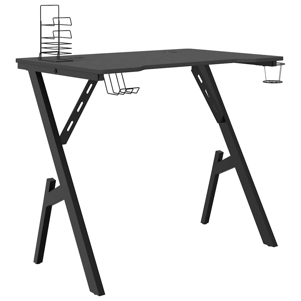 Secretária de gaming c/ pernas em forma de y 90x60x75 cm preto