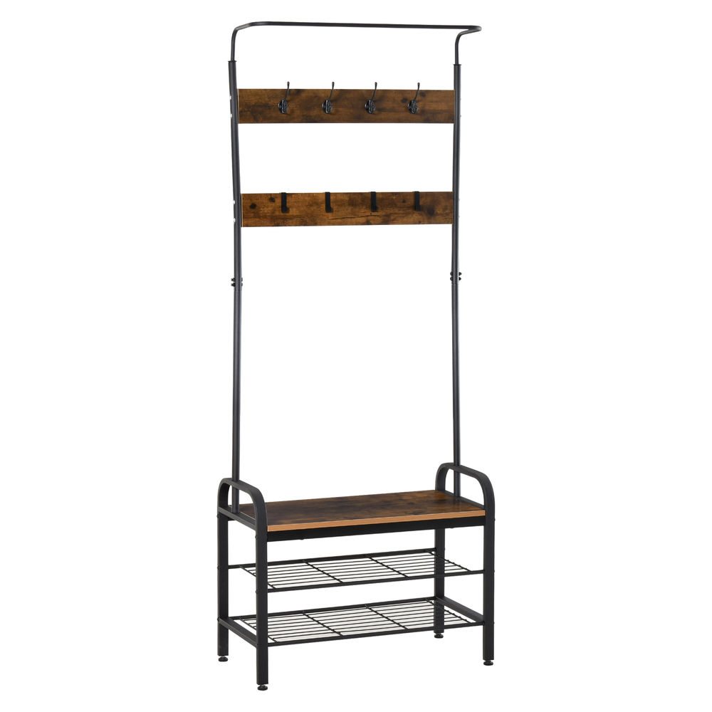 Móvel cabide de entrada 72x34x185 cm mdf e metal multicolor Homcom