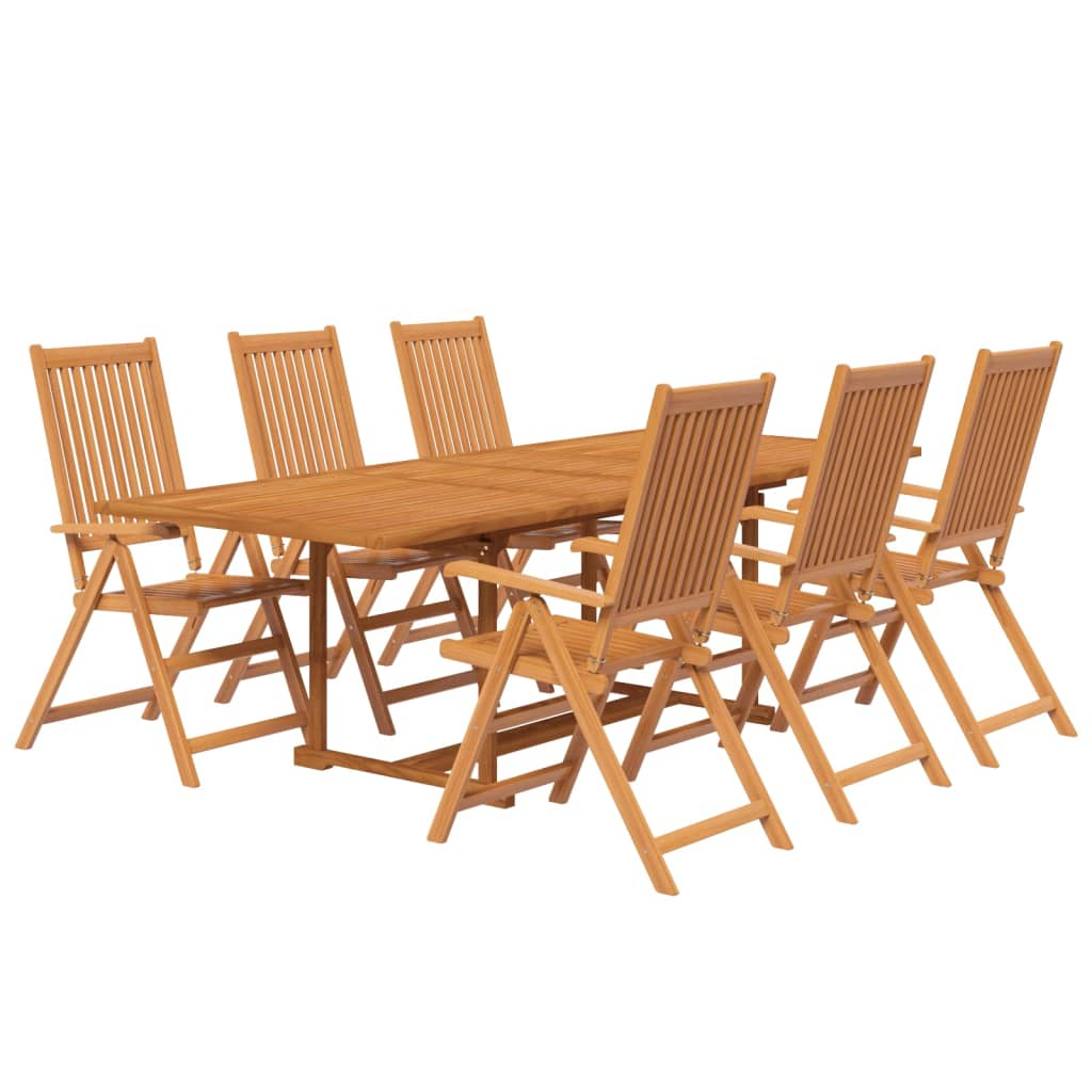 vidaXL juego de comedor de jardín 7 piezas madera maciza de acacia 160-240