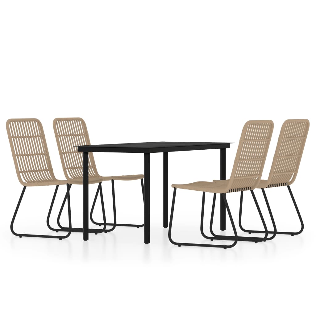vidaXL juego de comedor para jardín 5 piezas color roble