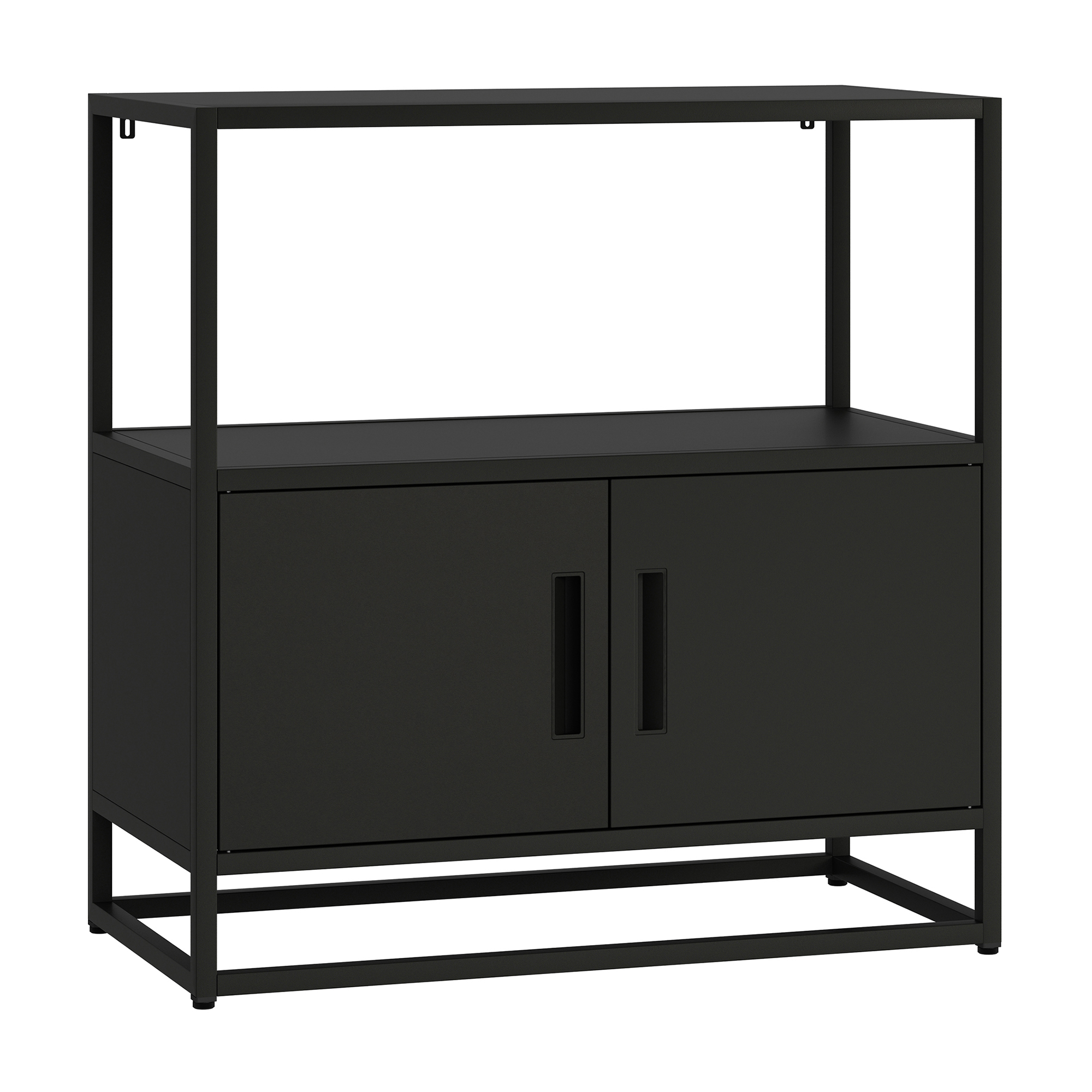 Armário de arquivo hailuoto 80x40x82 cm aço preto [en.casa]