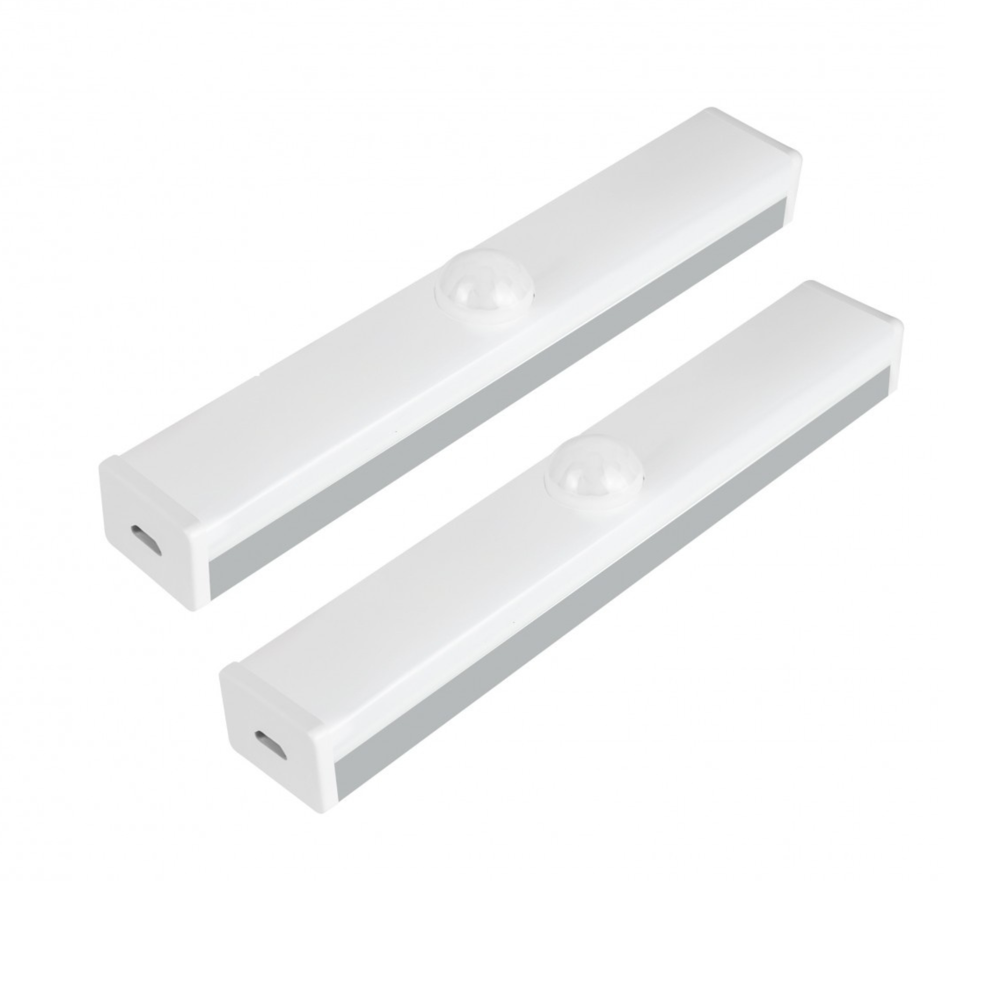 2x luz de guarda-roupa cold 6000k com sensor de movimento recarregável usb