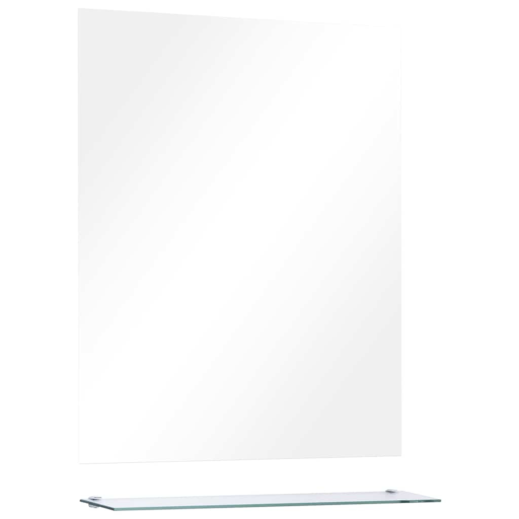 vidaXL espejo de pared con estante de vidrio templado 50x60 cm