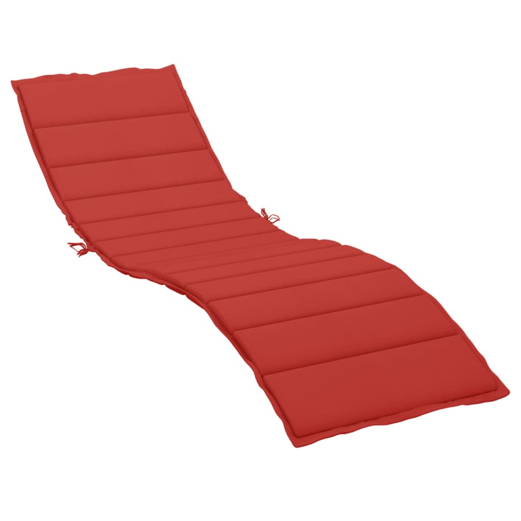 vidaXL cojín de tumbona de tela oxford rojo 200x50x3 cm