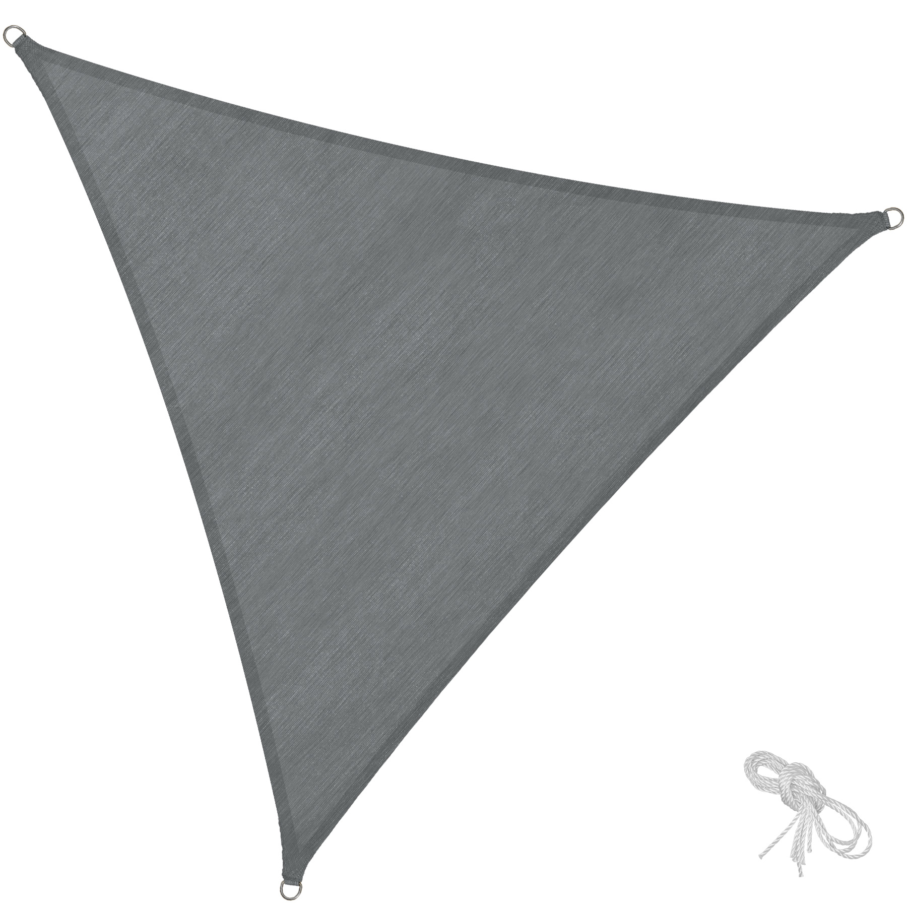 Toldo de polietileno triangular proteção uv, 6 x 6 x 6 m, cinzento