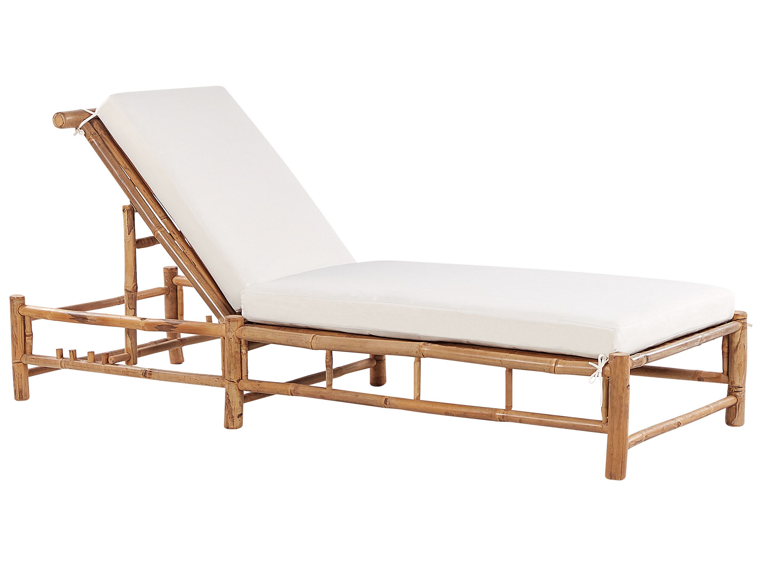 Espreguiçadeira com almofada ligure bambu castanho