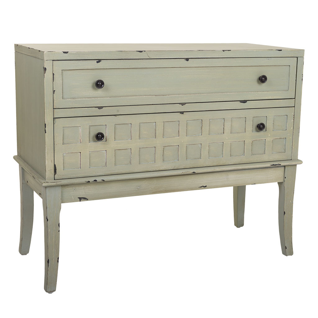 Cômoda hall de madeira verde 88x38x72