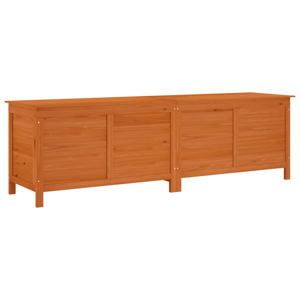 Caixa arrumação p/ jardim 198,5x50x56,5cm abeto maciço castanho