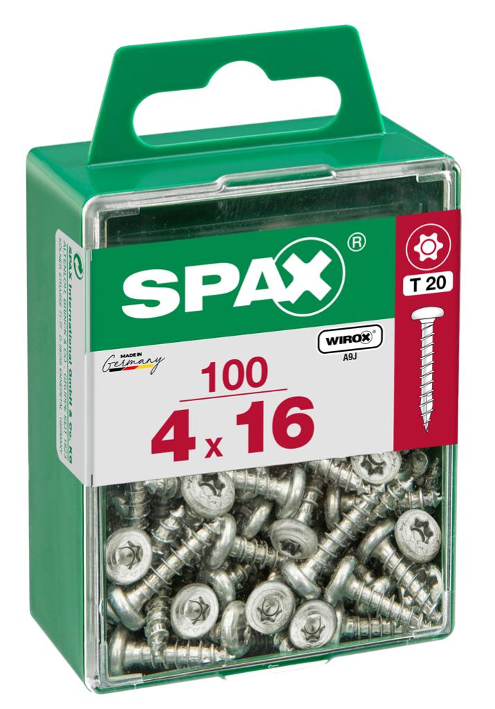 Caixa 100 unidades. Parafuso de madeira spax cab. Redondo wirox 4.0x16mm sp