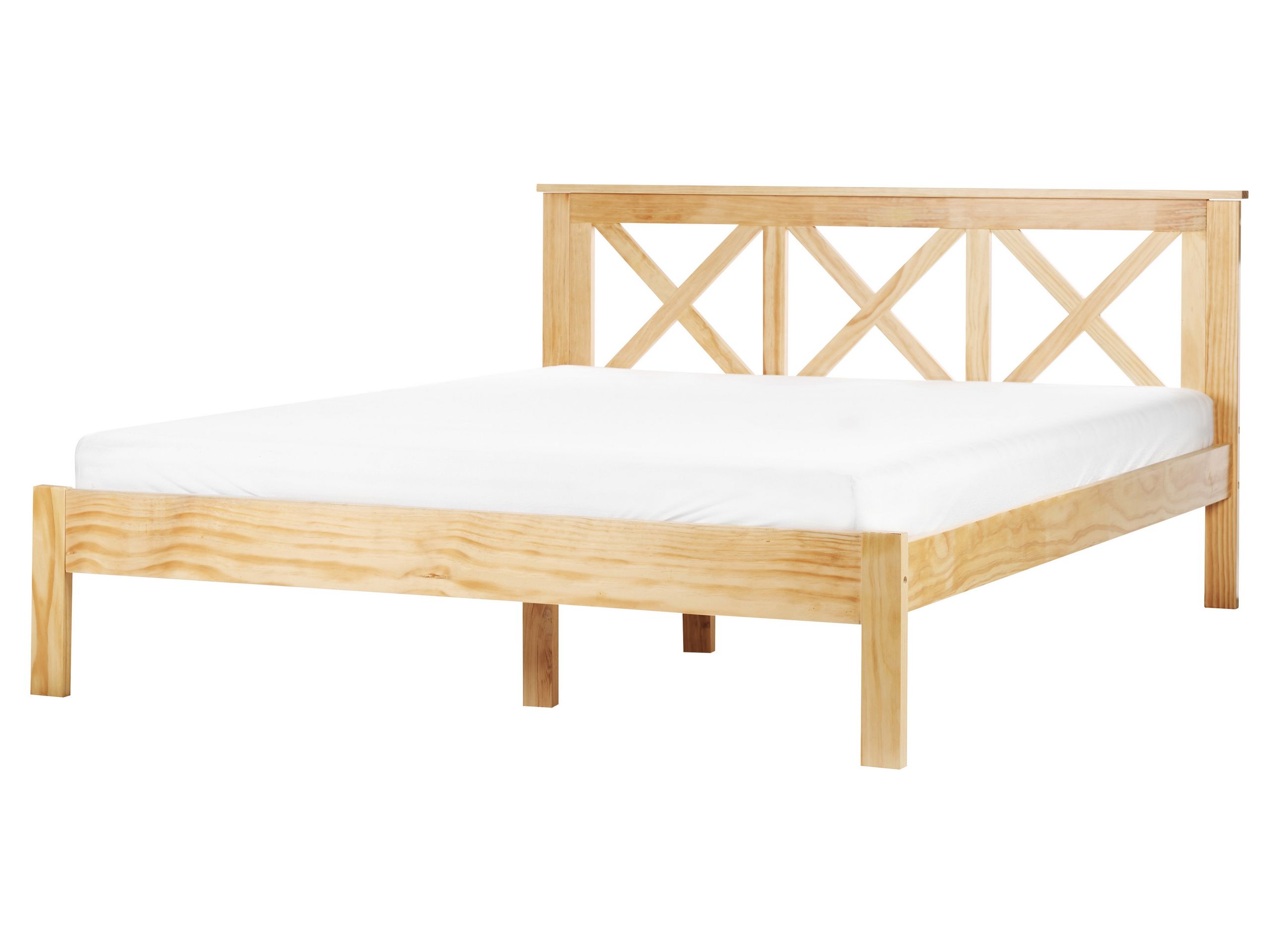 Cama madeira de pinho tannay 160 x 200 cm castanho claro