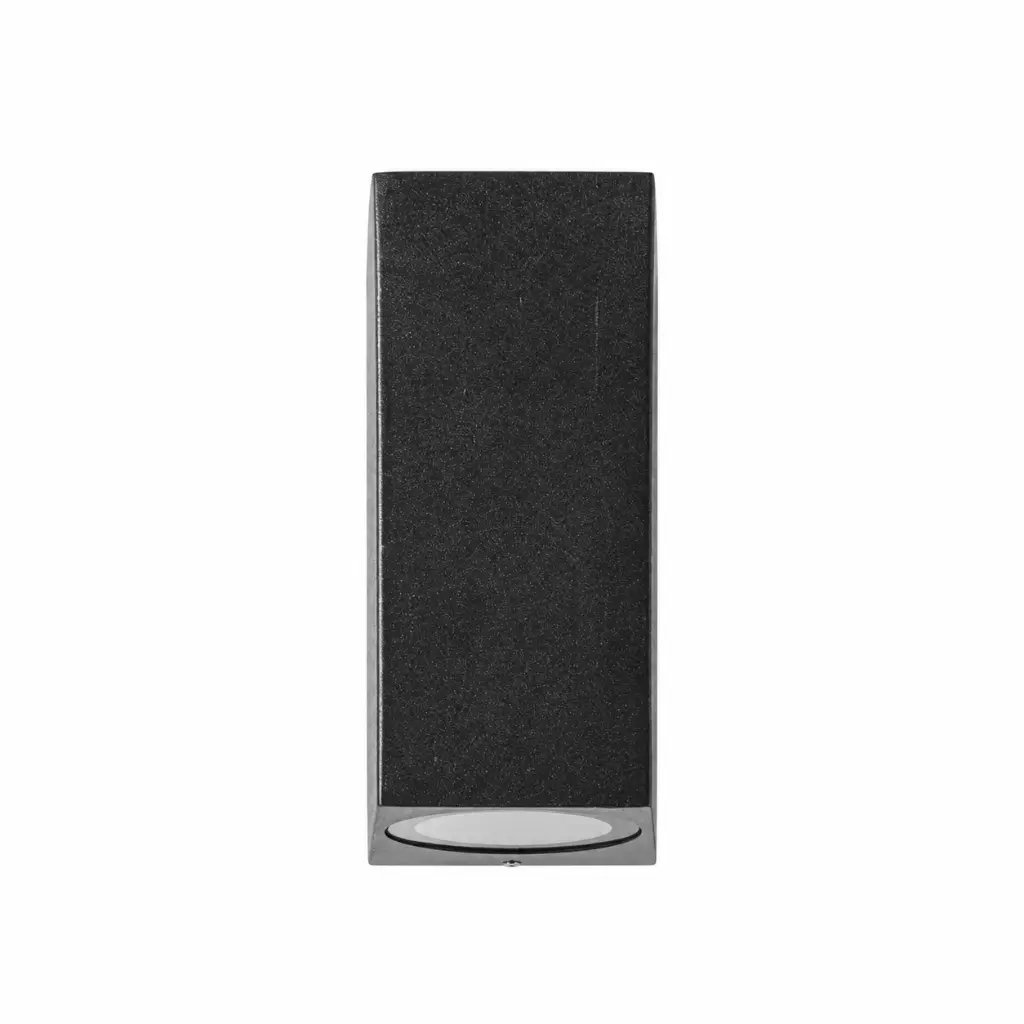 Aplique exterior retangular preto 15 cm 2xGU10 IP54 luz cima baixo