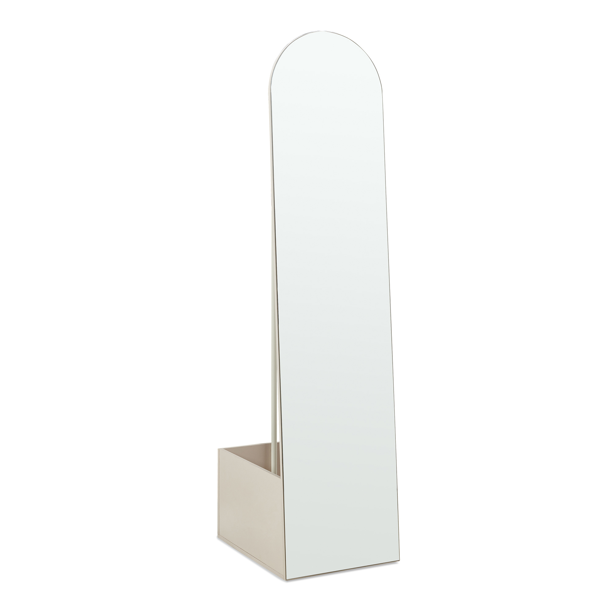 Espelho de corpo inteiro kuonta com suporte 165x40x51cm areia [en.casa]