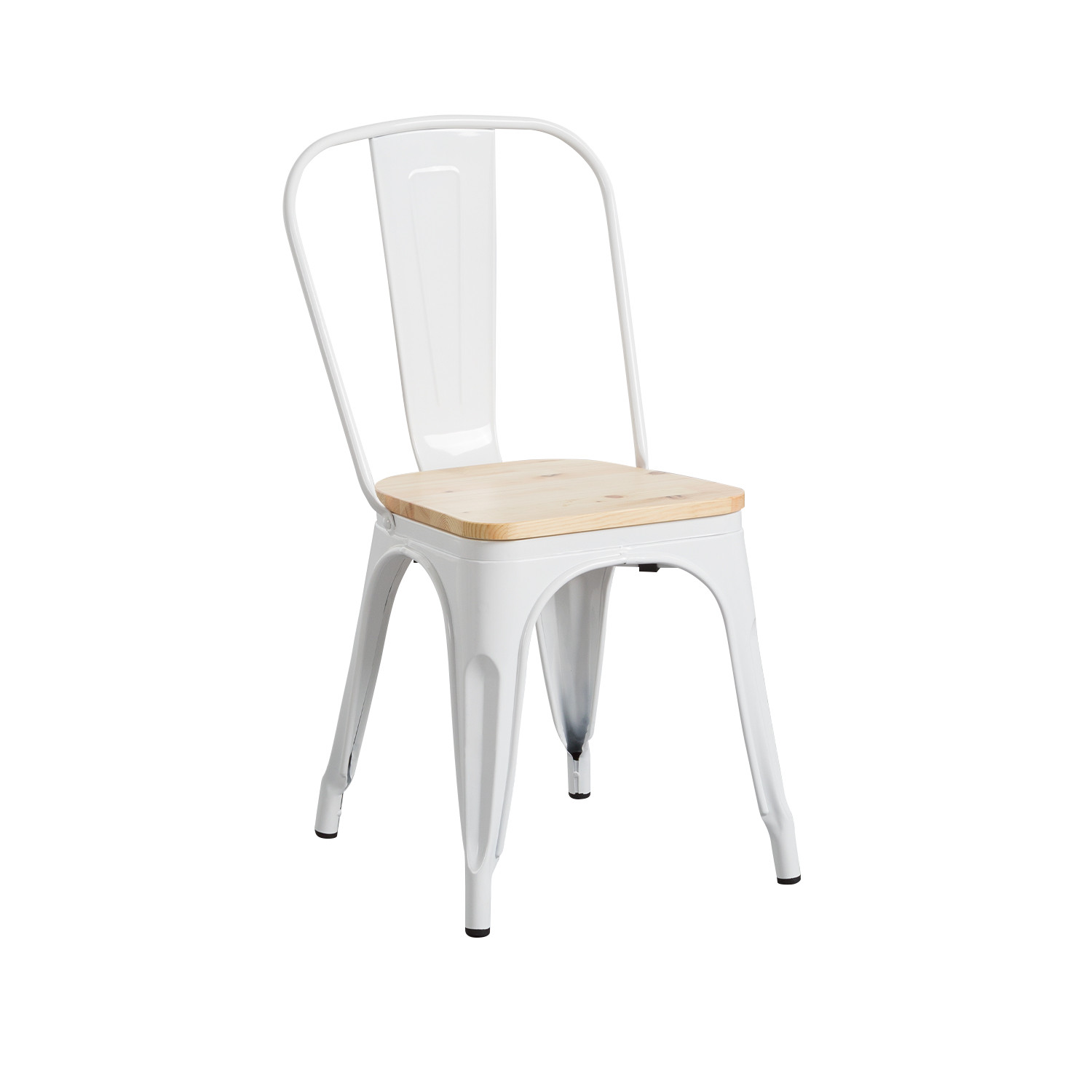 Cadeira industrial forte com assento de madeira 45x50x84,5cm Thinia Home