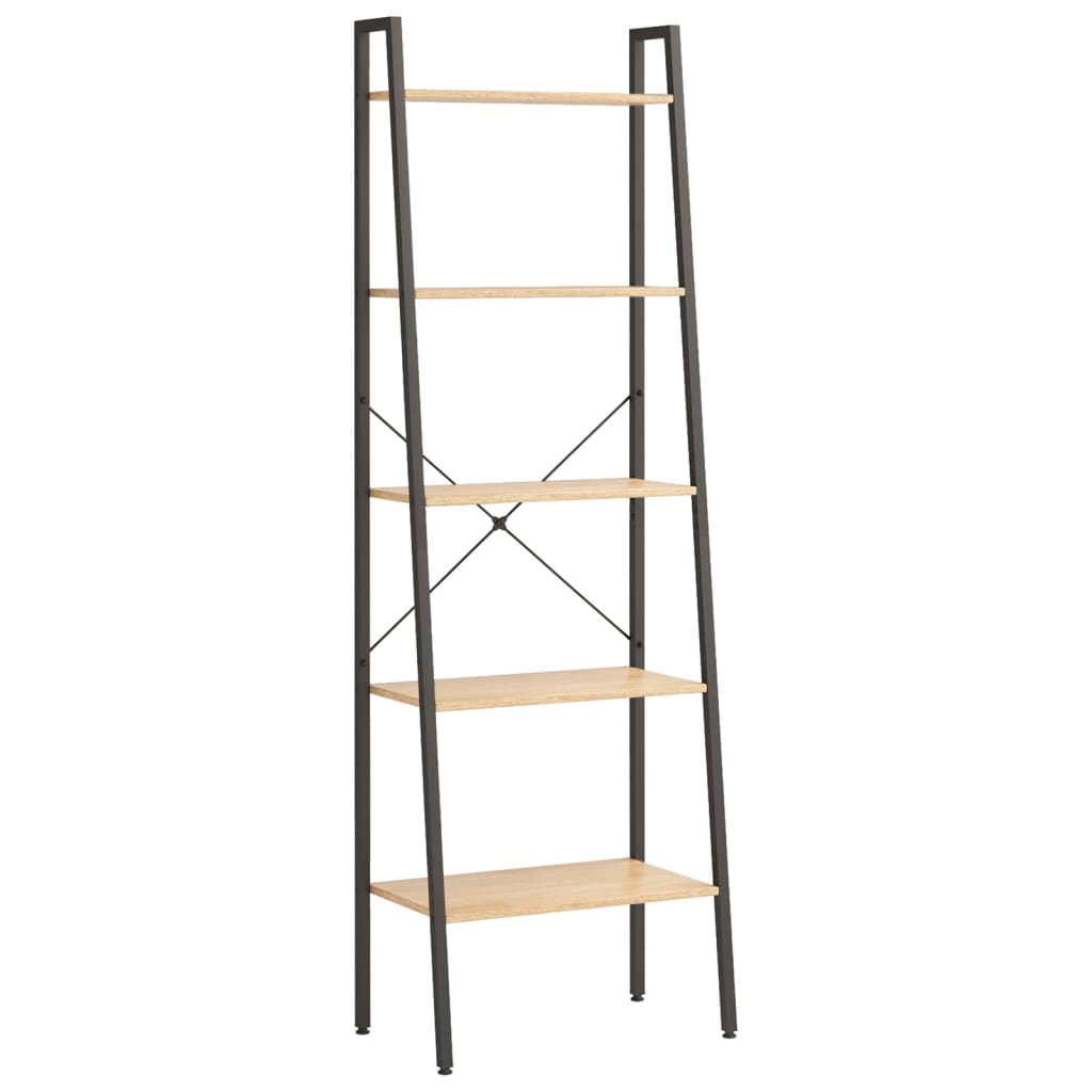 vidaXL estantería de pie 5 baldas marrón claro y negro 56x35x174 cm