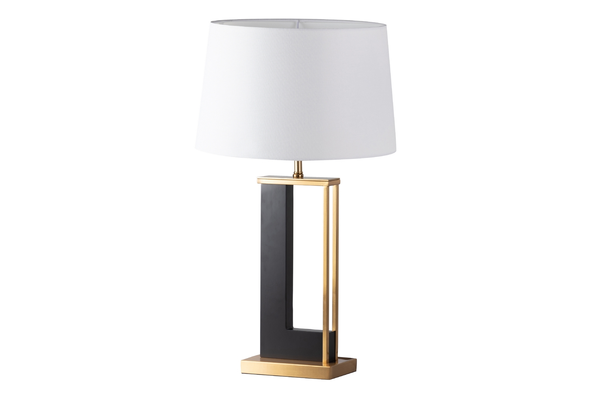 Alexandra candeeiro mesa mdf/tela/metal preto/branco/dourado 40x40x70 cm