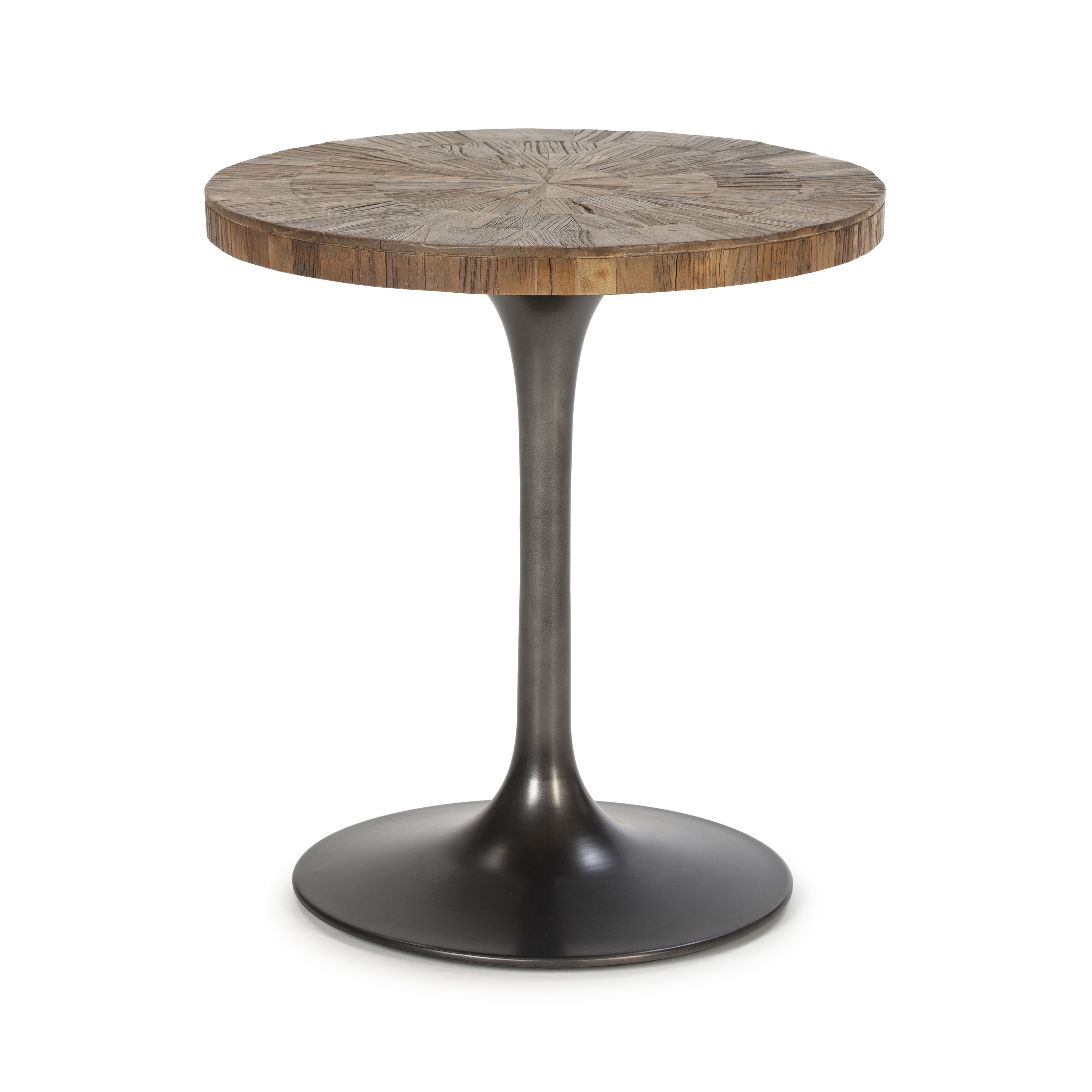 Mesa lateral 55x55x60 em madeira natural, metal preto
