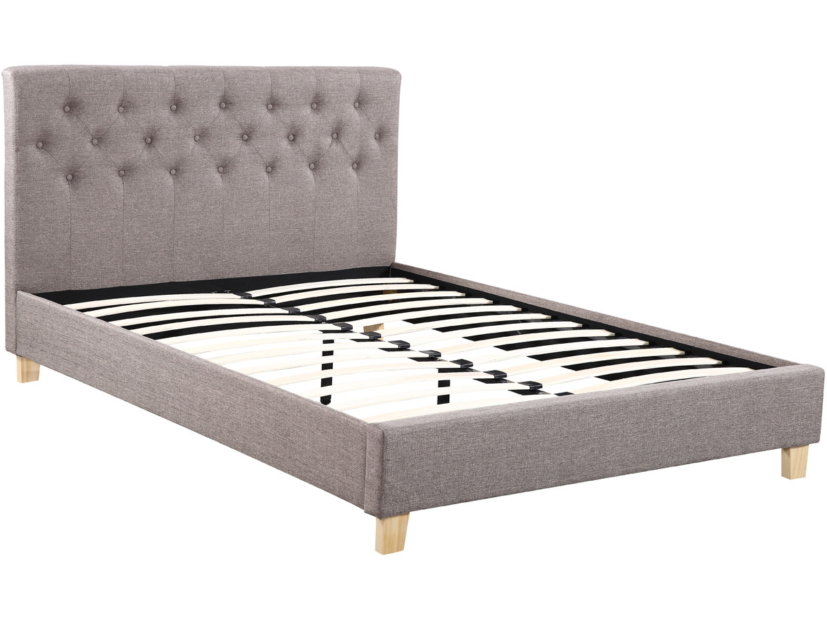 Cama de casal "emmy" - 140 x 190 cm - taupe