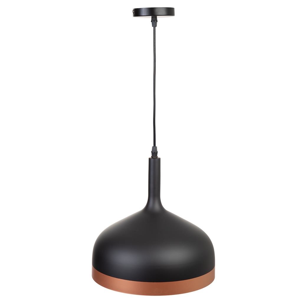 Candeeiro de teto em metal preto 30x30x35 cm