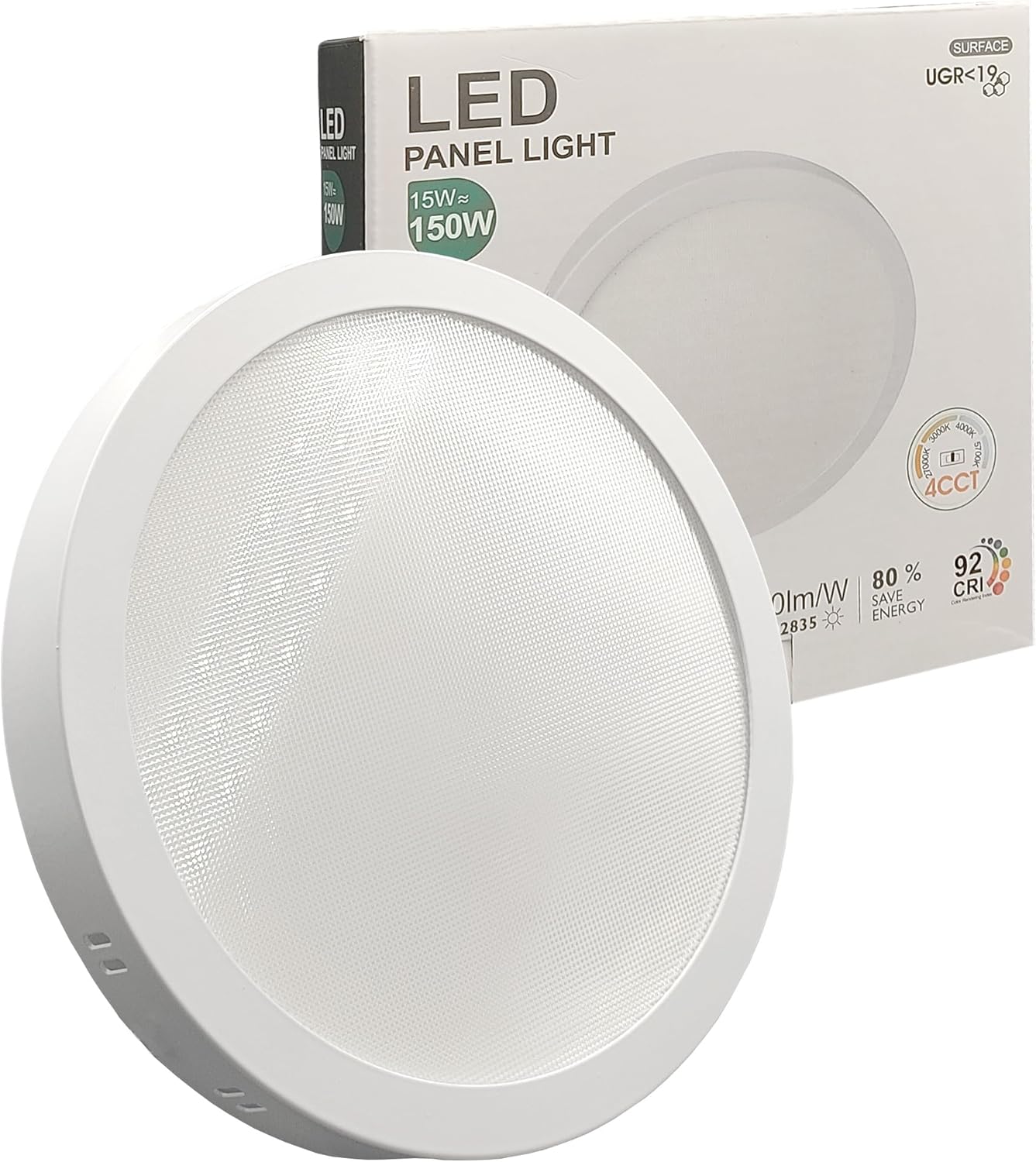 Plafon LED circular 15w (150w), 1800lm, ø16cm, luz selecionável 4cct