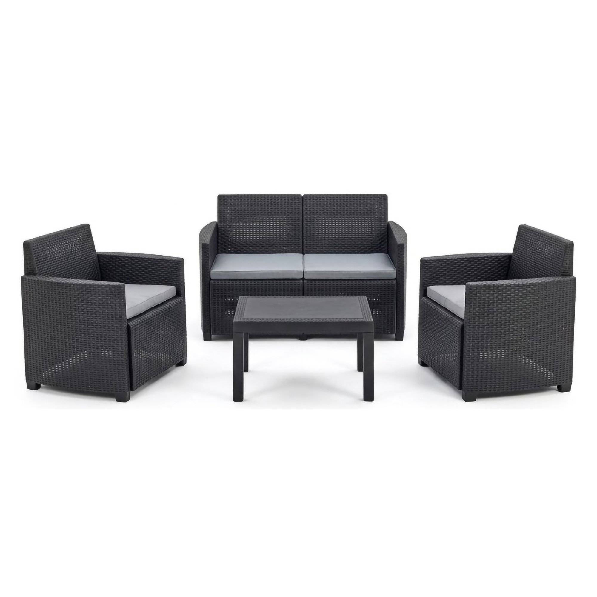Conjunto exterior riccione, mesa, plástico preto antracite